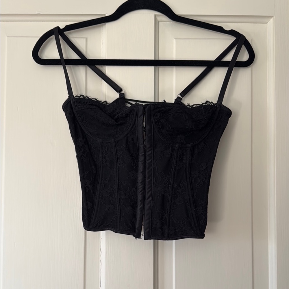 Elegant Black Lace Corset Top